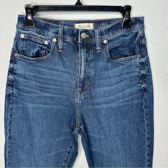 Madewell The High Rise Slim Boyjean Denim Dark Was Blue Women’s Jeans Sz 28 - Picture 4 of 13